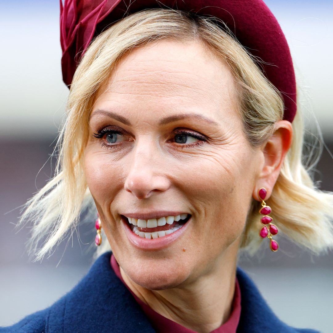 Zara Tindall brings edgy style energy to Cheltenham in leather and satin