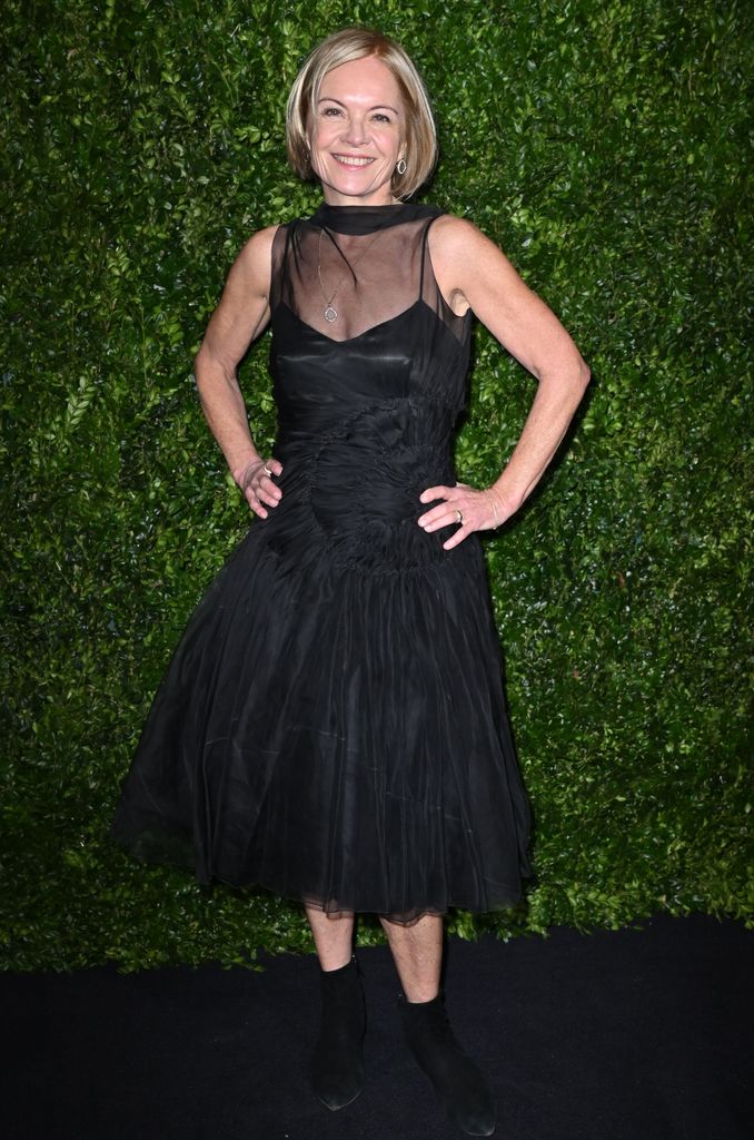 Mariella Frostrup in a black dress