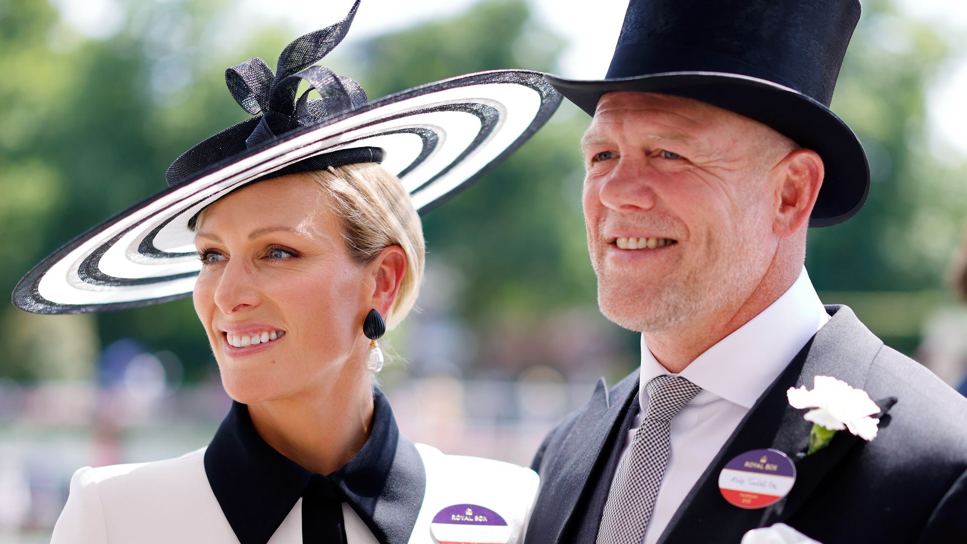 Zara Tindall and Mike Tindall attend day three 'Ladies Day' of Royal Ascot at Ascot Racecourse on June 19, 2025 in Ascot, England