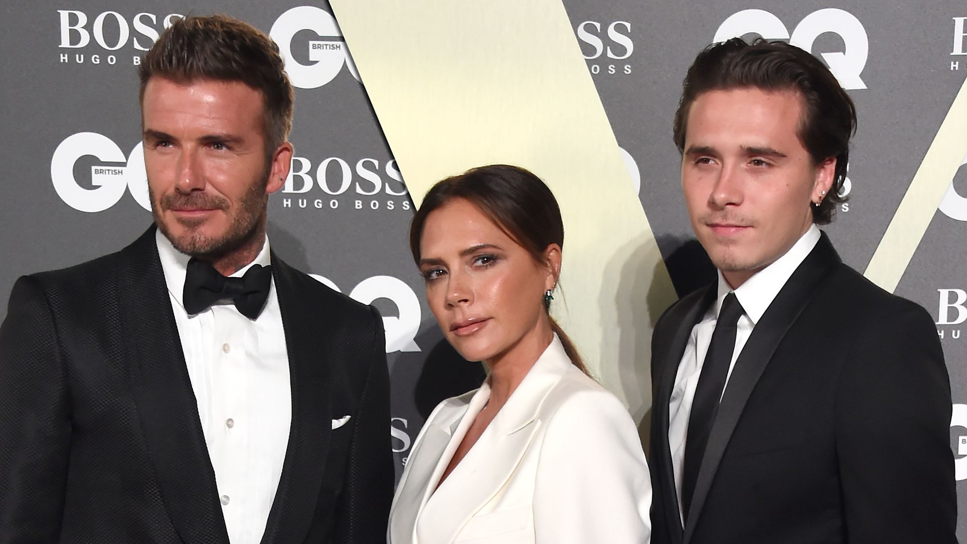 David Beckham, Victoria Beckham and Brooklyn Beckham in 2019