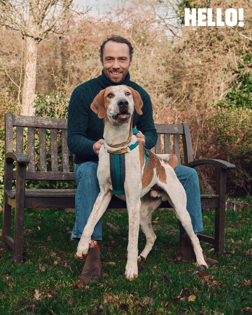 James Middleton plays with Hartley, a muscular and boisterous foxhound cross looking for a new home
