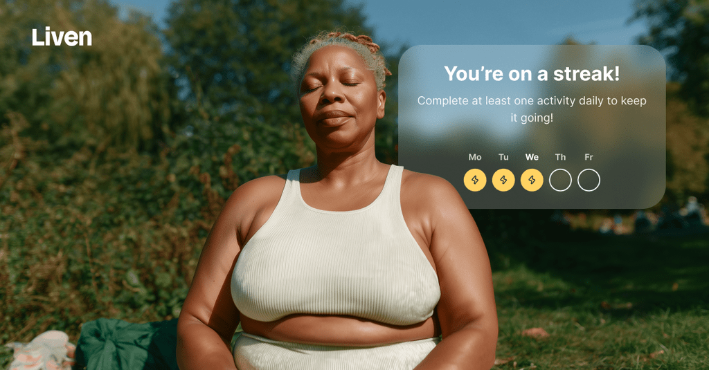 woman meditating at park