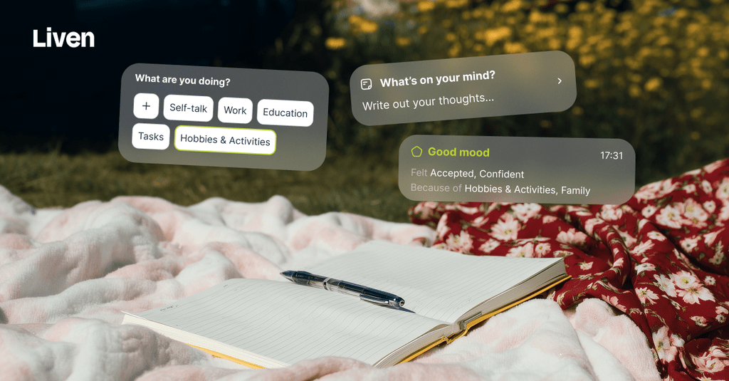 Journal on blanket in park